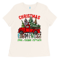 Bone christmas tree farm truck Ladies Tee - CowhideDigitalArt