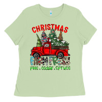 Christmas Tree Farm Truck Ladies Tee | Teevron