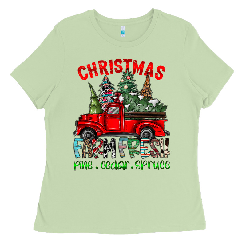 Christmas Tree Farm Truck Ladies Tee by CowhideDigitalArt | Teevron