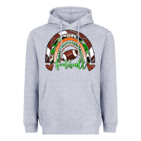 Heather Grey Football Rainbow Heavyweight Hoodie - RanaPortraitStore