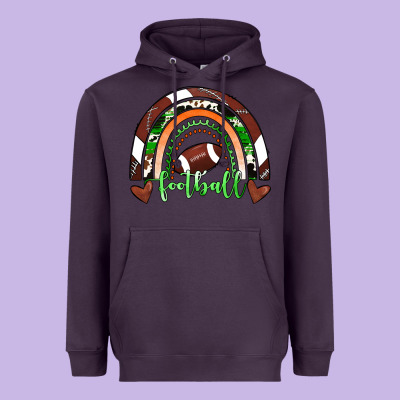 Football Rainbow Heavyweight Hoodie Designed By Ranaportraitstore