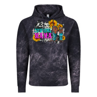 Cloud Black cowgirl mama with boots and sunflowers and cowhide Vintage Hoodie - Artiststas