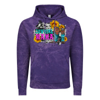 Cloud Purple cowgirl mama with boots and sunflowers and cowhide Vintage Hoodie - Artiststas