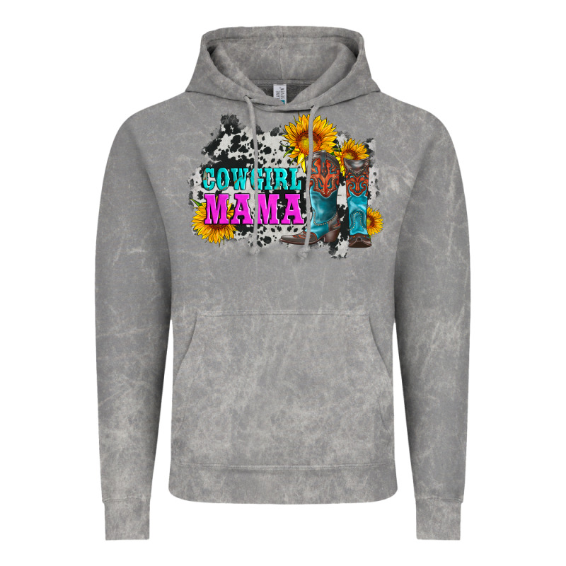 Cowgirl Mama With Boots And Sunflowers And Cowhide Vintage Hoodie by Artiststas | Teevron
