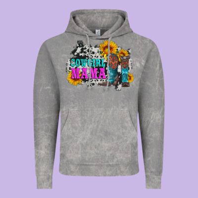 Cowgirl Mama With Boots And Sunflowers And Cowhide Vintage Hoodie Designed By Artiststas