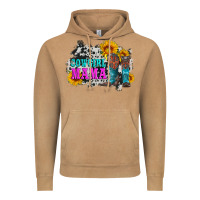Vintage Camel cowgirl mama with boots and sunflowers and cowhide Vintage Hoodie - Artiststas