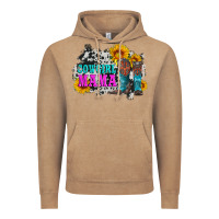 Vintage Coffee cowgirl mama with boots and sunflowers and cowhide Vintage Hoodie - Artiststas