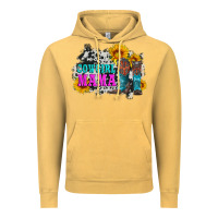Vintage Mustard cowgirl mama with boots and sunflowers and cowhide Vintage Hoodie - Artiststas