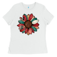 White Christmas sunflower Ladies Tee - CowhideDigitalArt