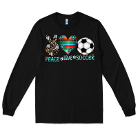 Black peace love soccer Long Sleeve Tee - CowhideDigitalArt