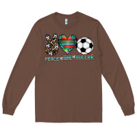 Chestnut peace love soccer Long Sleeve Tee - CowhideDigitalArt