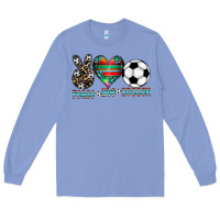 Colony Blue peace love soccer Long Sleeve Tee - CowhideDigitalArt