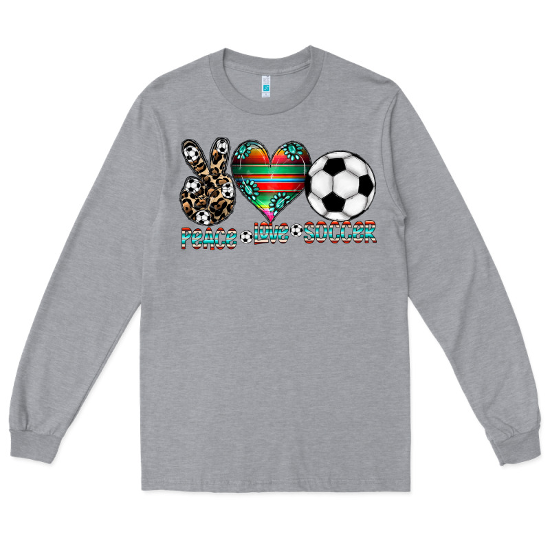 Peace Love Soccer Long Sleeve Tee by CowhideDigitalArt | Teevron