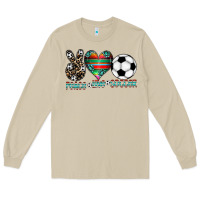 Mushroom peace love soccer Long Sleeve Tee - CowhideDigitalArt