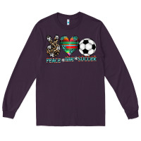 Plum peace love soccer Long Sleeve Tee - CowhideDigitalArt