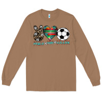Toasted Coconut peace love soccer Long Sleeve Tee - CowhideDigitalArt