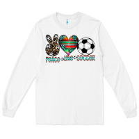 White peace love soccer Long Sleeve Tee - CowhideDigitalArt