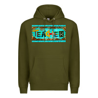 Army Green teacher license plate Premium Hoodie - BarkalooDesign