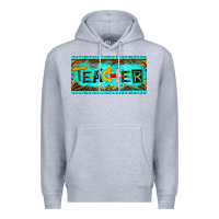 Heather Grey teacher license plate Premium Hoodie - BarkalooDesign