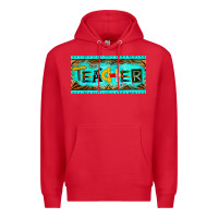 Red teacher license plate Premium Hoodie - BarkalooDesign