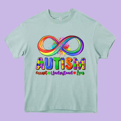 Autism Accept Understand Love Heavy Core Tee Designed By Fadigitalartstudio