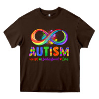 Chocolate Brown Autism accept understand love Heavy Core Tee - FaDigitalArtStudio