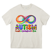Cream Autism accept understand love Heavy Core Tee - FaDigitalArtStudio
