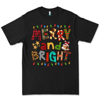 Black Merry And Bright Premium Tee - FaDigitalArtStudio