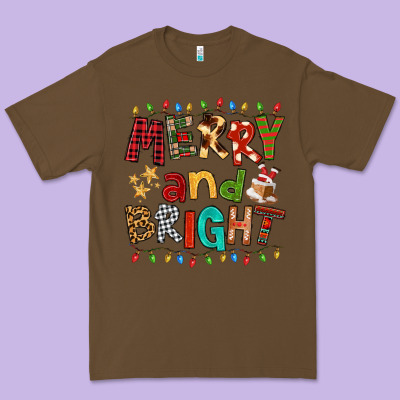Merry And Bright Premium Tee Designed By Fadigitalartstudio