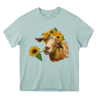 Arona goat with sunflower Heavy Core Tee - RanaPortraitStore