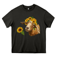 Asphalt goat with sunflower Heavy Core Tee - RanaPortraitStore