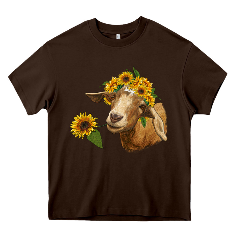 Goat With Sunflower Heavy Core Tee by RanaPortraitStore | Teevron