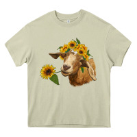 Mossy goat with sunflower Heavy Core Tee - RanaPortraitStore
