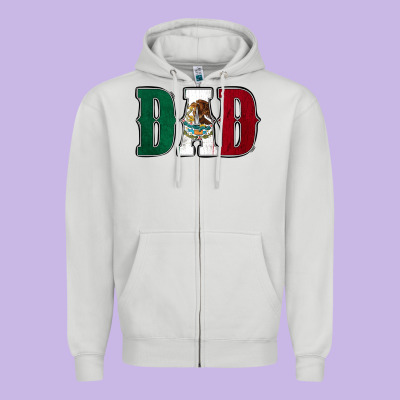 Mexican Flag Dad Zipper Hoodie Designed By Jasminsmagicworld