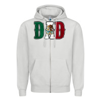 Dove Grey Mexican Flag Dad Zipper Hoodie - Jasminsmagicworld