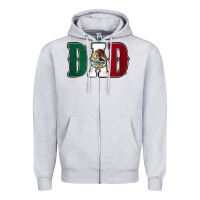 Heather Grey Mexican Flag Dad Zipper Hoodie - Jasminsmagicworld