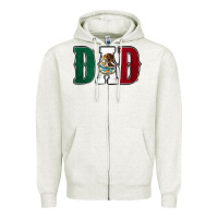 Oatmeal Heather Mexican Flag Dad Zipper Hoodie - Jasminsmagicworld