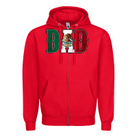Red Mexican Flag Dad Zipper Hoodie - Jasminsmagicworld