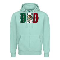 Seafoam Mexican Flag Dad Zipper Hoodie - Jasminsmagicworld