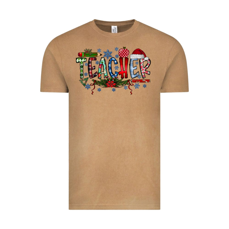 Teacher Christmas Vintage Tee by CowhideDigitalArt | Teevron