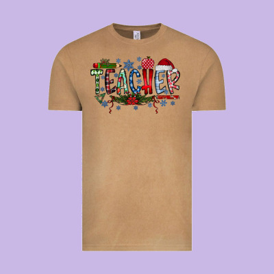 Teacher Christmas Vintage Tee Designed By Cowhidedigitalart