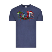 Vintage Denim Teacher Christmas Vintage Tee - CowhideDigitalArt