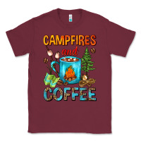 Burgundy Campfires And Coffee Camping Coffee Classic Tee - FaDigitalArtStudio