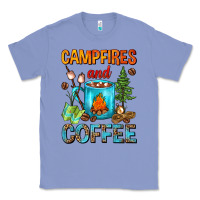 Colony Blue Campfires And Coffee Camping Coffee Classic Tee - FaDigitalArtStudio