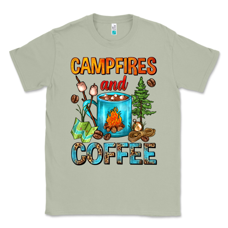 Campfires And Coffee Camping Coffee Classic Tee by FaDigitalArtStudio | Teevron