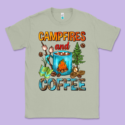 Campfires And Coffee Camping Coffee Classic Tee Designed By Fadigitalartstudio