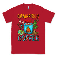 Red Campfires And Coffee Camping Coffee Classic Tee - FaDigitalArtStudio