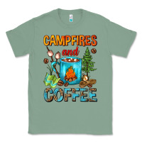 Sage Campfires And Coffee Camping Coffee Classic Tee - FaDigitalArtStudio