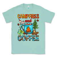 Seafoam Campfires And Coffee Camping Coffee Classic Tee - FaDigitalArtStudio