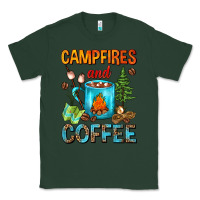 Sports Green Campfires And Coffee Camping Coffee Classic Tee - FaDigitalArtStudio
